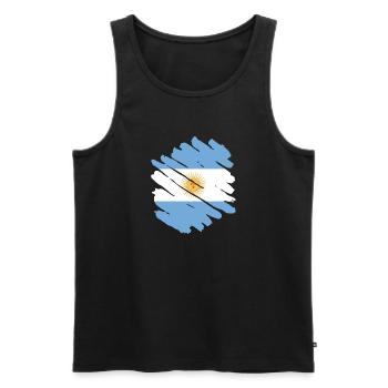 Drapeau de l’Argentine Amérique du Sud Drapeau de l’Argentine - Débardeur bio Premium Homme - noir - Devant - AI Model Male 178 light (178cm)