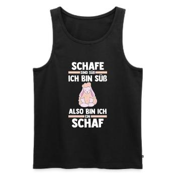 Landwirt Schäfer Bauernhof Schafe - Männer Premium Bio Tank Top - Schwarz - Vorne - Michal (187cm)