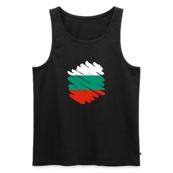 Bulgarien Flagge Bulgarische Fahne Goldstrand - Männer Premium Bio Tank Top - Schwarz - Vorne - Michal (187cm)
