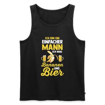 Bier Banane - Männer Premium Bio Tank Top - Schwarz - Vorne - Michal (187cm)