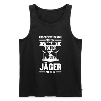 Hasenjäger Hasenjagd Kaninchenjagd Jäger - Männer Premium Bio Tank Top - Schwarz - Vorne - Michal (187cm)