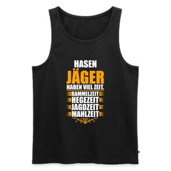 Hasenjäger Hasenjagd Kaninchenjagd Jäger - Männer Premium Bio Tank Top - Schwarz - Vorne - Michal (187cm)
