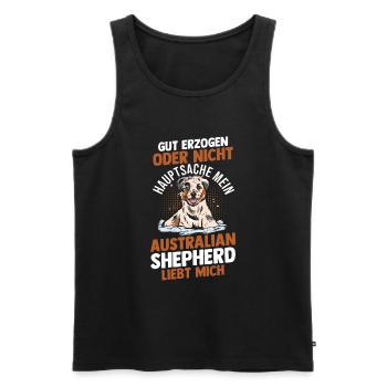 Australian Shepherd Hund Aussie - Männer Premium Bio Tank Top - Schwarz - Vorne - Michal (187cm)
