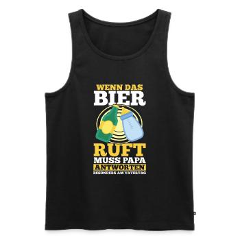 Dad Beer Father Father's Day - Men's Premium Organic Tank Top - black - Front - Michal (187cm)