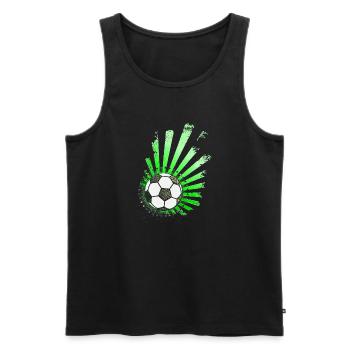 Football design (star) 01 - Men's Premium Organic Tank Top - black - Front - AI Model Male 178 light (178cm)