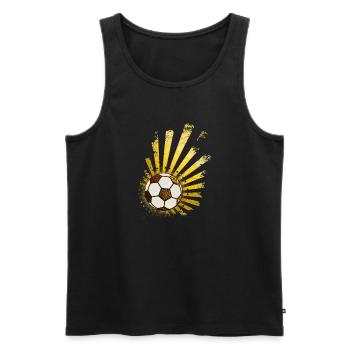Fußball-Design (Sterne) 03 - Männer Premium Bio Tank Top - Schwarz - Vorne - AI Model Male 178 light (178cm)