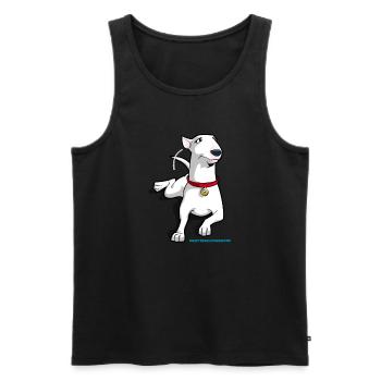 Bull Terrier Cartoon Dog - Men's Premium Organic Tank Top - black - Front - Michal (187cm)