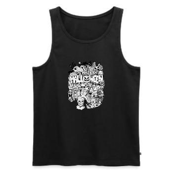 Halloween Doodle - Männer Premium Bio Tank Top - Schwarz - Vorne - AI Model Male 178 light (178cm)