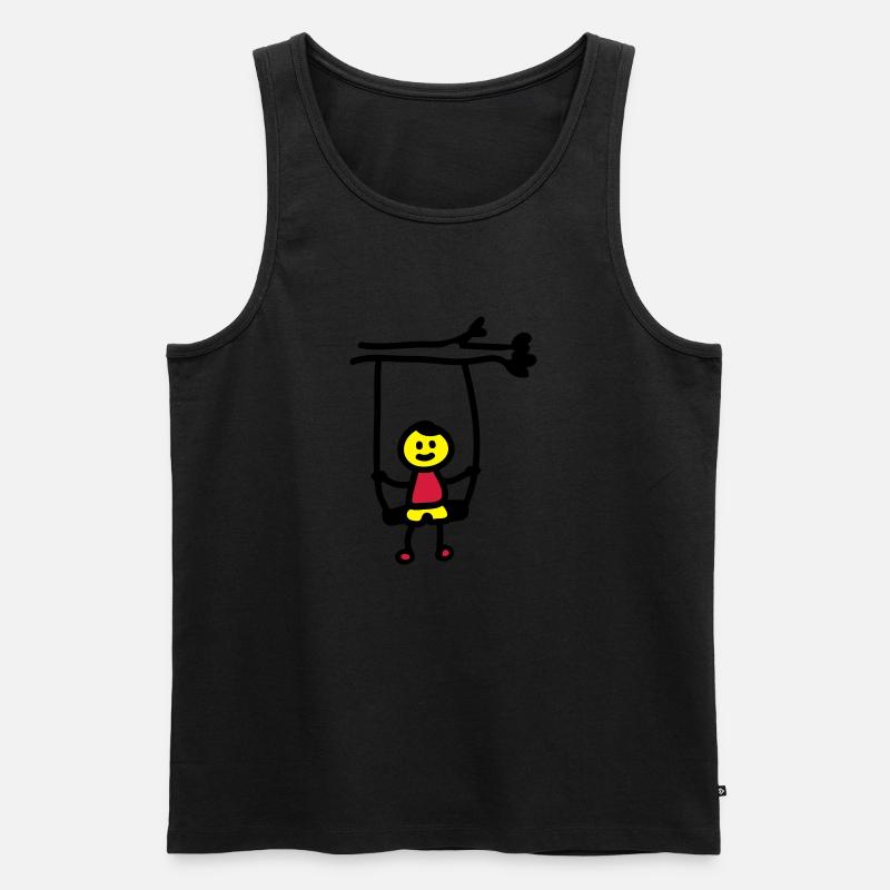 Kind Schaukel 3 - Männer Premium Bio Tank Top - Schwarz