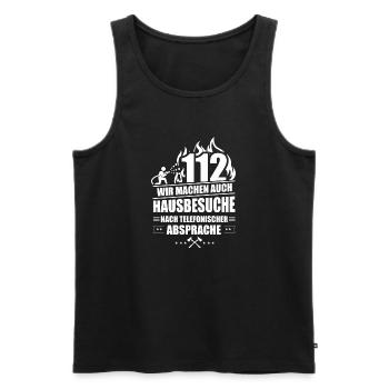 Feuerwehr Hausbesuche 112 - Männer Premium Bio Tank Top - Schwarz - Vorne - AI Model Male 178 light (178cm)