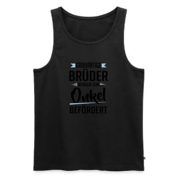 Großartige Brüder werden zum Onkel befördert - Männer Premium Bio Tank Top - Schwarz - Vorne - Michal (187cm)