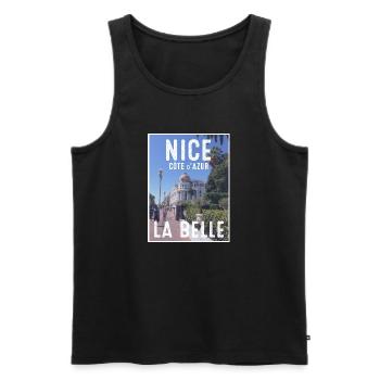 Nice la belle - Nizza die Schöne - Männer Premium Bio Tank Top - Schwarz - Vorne - AI Model Male 178 light (178cm)