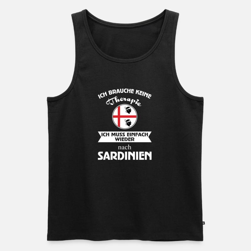 KeineTherapie - Sardinien - Männer Premium Bio Tank Top - Schwarz