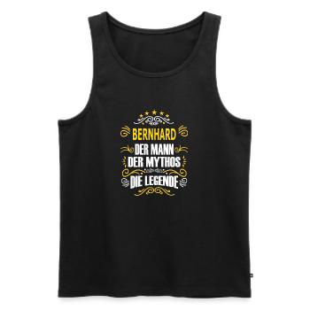 BERNHARD - Männer Premium Bio Tank Top - Schwarz - Vorne - Michal (187cm)