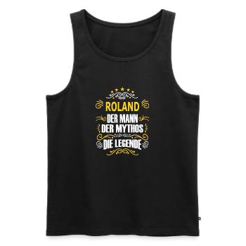 ROLAND - Männer Premium Bio Tank Top - Schwarz - Vorne - Michal (187cm)
