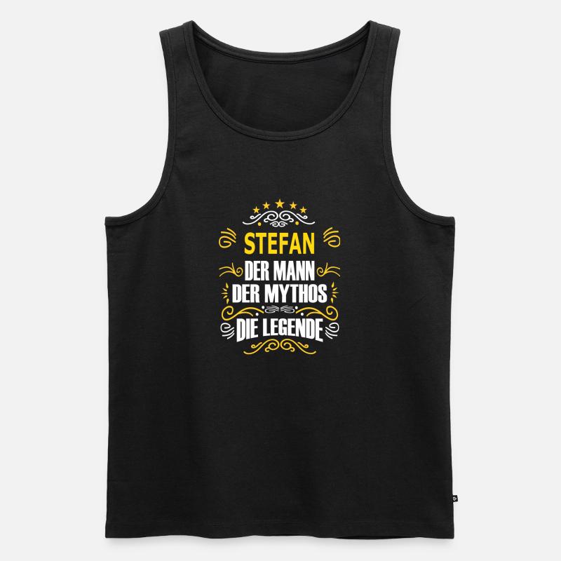 STEFAN - Männer Premium Bio Tank Top - Schwarz