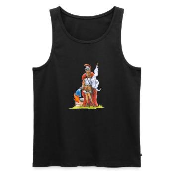 Florian - Männer Premium Bio Tank Top - Schwarz - Vorne - Michal (187cm)
