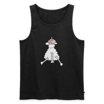 Einhorn locke - Männer Premium Bio Tank Top - Schwarz - Vorne - AI Model Male 178 light (178cm)