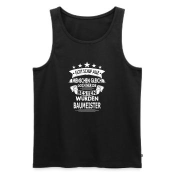 BAUMEISTER - Männer Premium Bio Tank Top - Schwarz - Vorne - Michal (187cm)