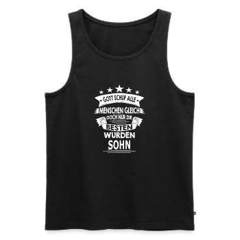 SOHN - Männer Premium Bio Tank Top - Schwarz - Vorne - Michal (187cm)