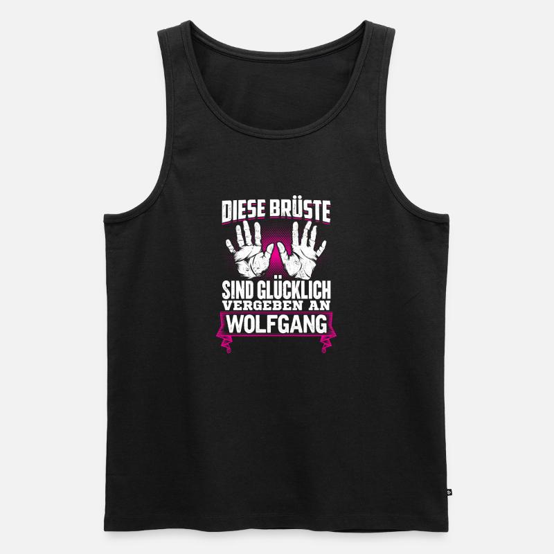 WOLFGANG - Brüste - Männer Premium Bio Tank Top - Schwarz