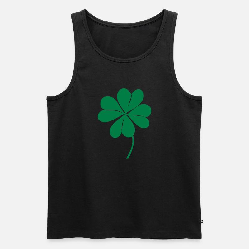 4. April Kleeblatt - Männer Premium Bio Tank Top - Schwarz