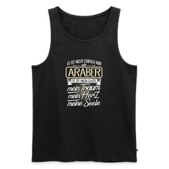 ARABER - Herz - Männer Premium Bio Tank Top - Schwarz - Vorne - AI Model Male 178 light (178cm)