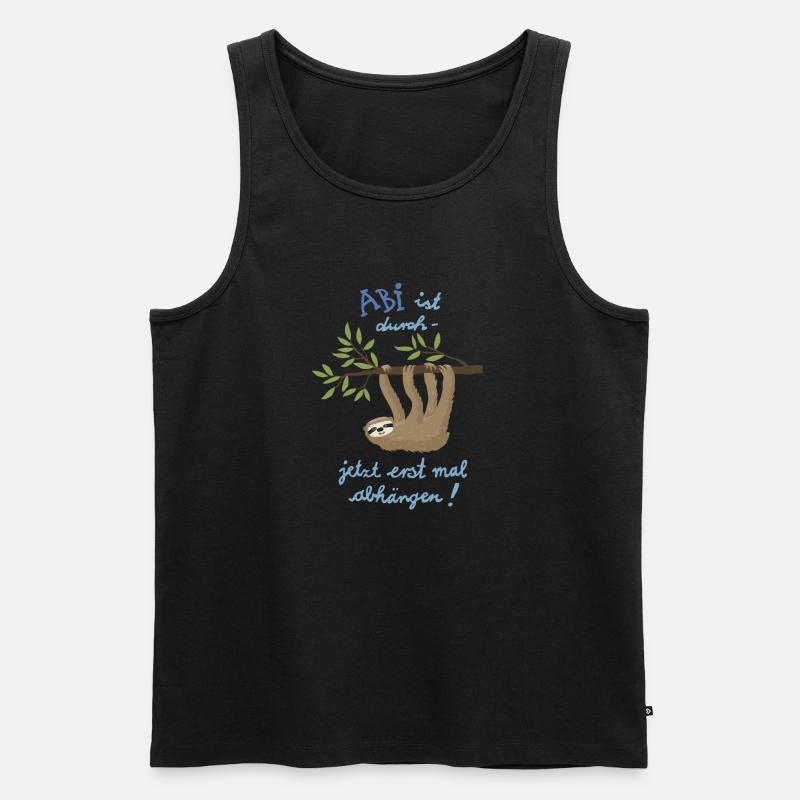 Faultier hat Abi - Männer Premium Bio Tank Top - Schwarz