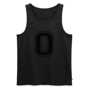Buchstabe O im Vintage-Shabby-Chic - Männer Premium Bio Tank Top - Schwarz - Vorne - Michal (187cm)