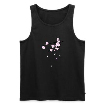Cherry Blossoms - Men's Premium Organic Tank Top - black - Front - AI Model Male 178 light (178cm)