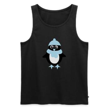 Penguin - Winter - Christmas - Men's Premium Organic Tank Top - black - Front - AI Model Male 178 light (178cm)