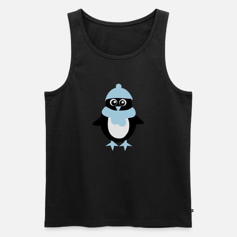 Pinguin - Winter - Weihnachten - Männer Premium Bio Tank Top - Schwarz