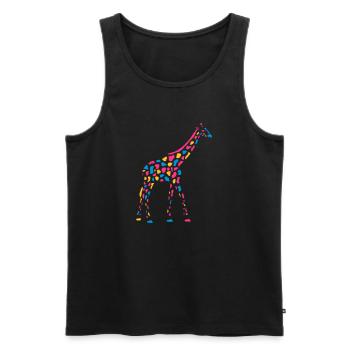 Girafe Afrique Savane colorée couleur girafe motif - Débardeur bio Premium Homme - noir - Devant - AI Model Male 178 light (178cm)