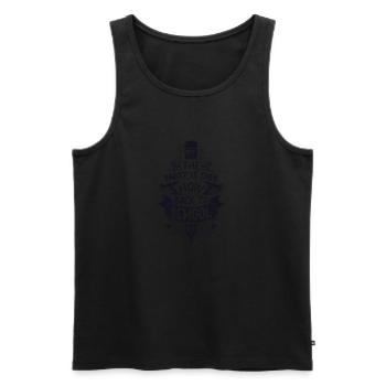 Retour à l'école - Débardeur bio Premium Homme - noir - Devant - AI Model Male 178 light (178cm)