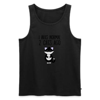 I Was Normal 2 Cats Ago - Débardeur bio Premium Homme - noir - Devant - Michal (187cm)