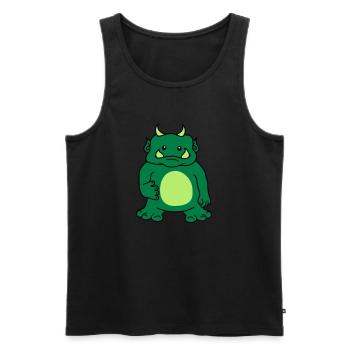 mignon oger doux Ork troll monstre bizarre drôle p - Débardeur bio Premium Homme - noir - Devant - Michal (187cm)