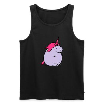 fat_unicorn_02 - Männer Premium Bio Tank Top - Schwarz - Vorne - Michal (187cm)