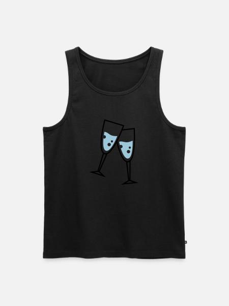 glas sekt - Männer Premium Bio Tank Top - Schwarz