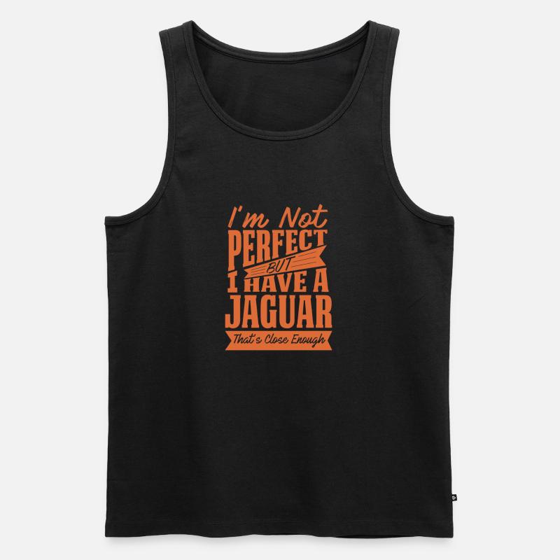 PERFEKT MIT JAGUAR Y. - Männer Premium Bio Tank Top - Schwarz