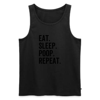 Manger le sommeil Caca Répéter - Débardeur bio Premium Homme - noir - Devant - Michal (187cm)