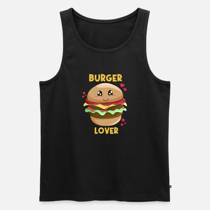 Burger Lover - Männer Premium Bio Tank Top - Schwarz