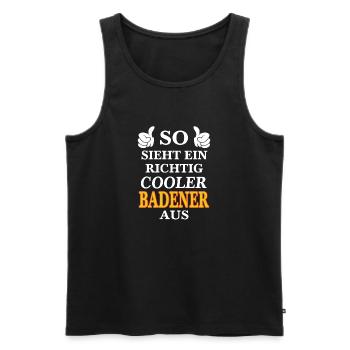 Badische Sprüche | Baden Badnerland Geschenkideen - Männer Premium Bio Tank Top - Schwarz - Vorne - Michal (187cm)