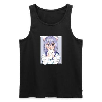 Kawaii Anime chat Neko Manga Japonais Otaku - Débardeur bio Premium Homme - noir - Devant - Michal (187cm)