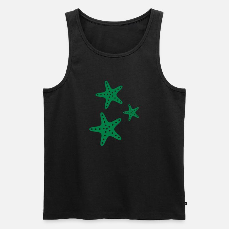 Seesterne - Männer Premium Bio Tank Top - Schwarz