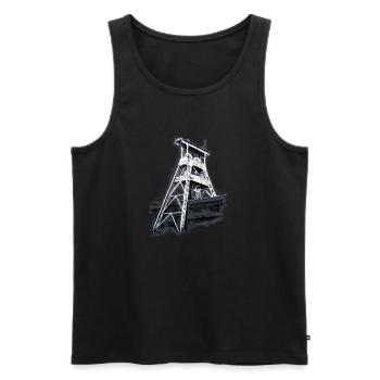Herten Zeche Ewald Schacht 7 - Männer Premium Bio Tank Top - Schwarz - Vorne - AI Model Male 178 light (178cm)