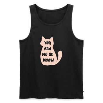 Tu m’as eu à Meow - Cute Cat Motif - Débardeur bio Premium Homme - noir - Devant - Michal (187cm)