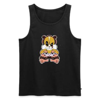 Guinea Pig With Gaming Controller I Funny Gaming - Männer Premium Bio Tank Top - Schwarz - Vorne - AI Model Male 178 light (178cm)
