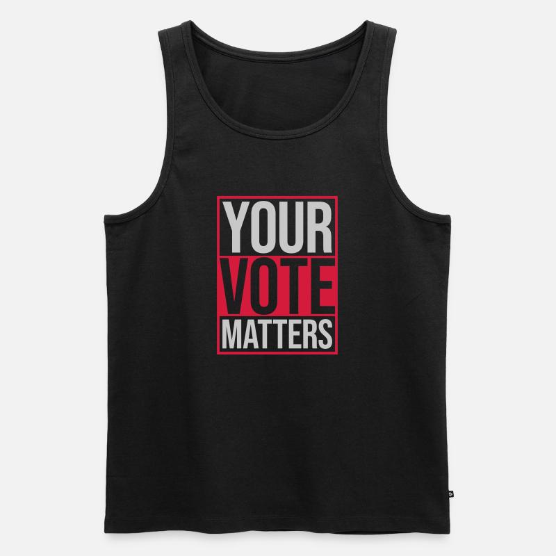 your vote matters Zitat - Männer Premium Bio Tank Top - Schwarz