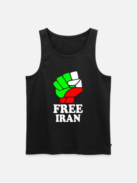 Free iran - Mannen Premium Bio Tanktop - zwart