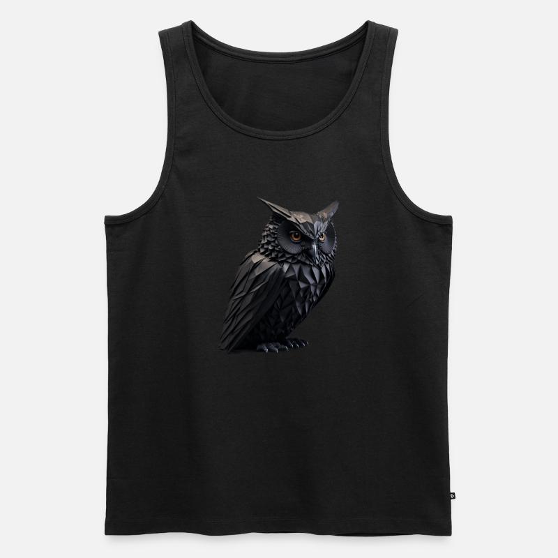 Eule II - Männer Premium Bio Tank Top - Schwarz